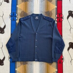 Vintage Military Equipment Corp of America Cardigan Mens 48R Blue Wool Sweater